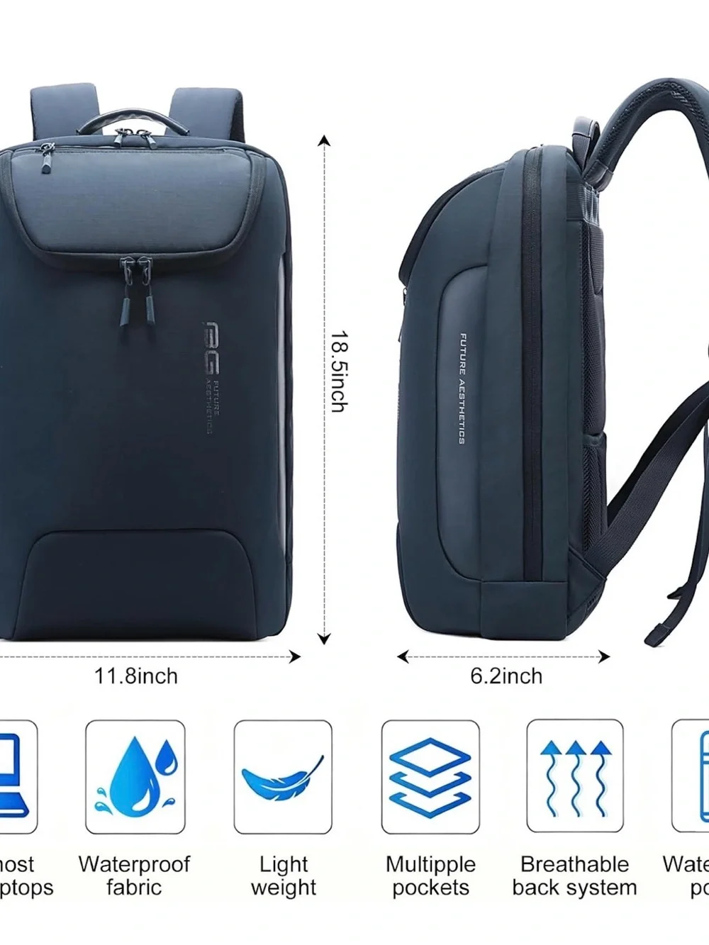BANGE Ergonomic Anti-Theft Laptop Backpack